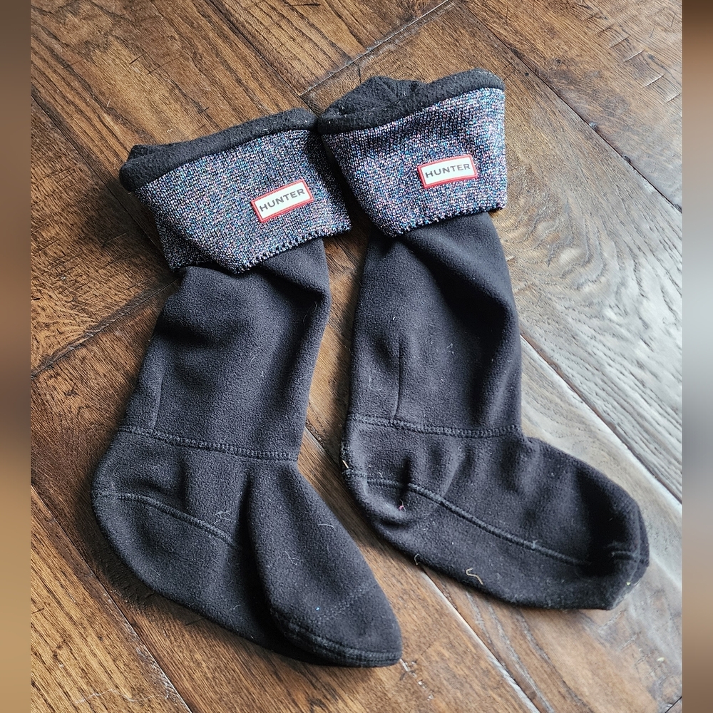 Hunter Black and Multicolor Boot Socks for Women